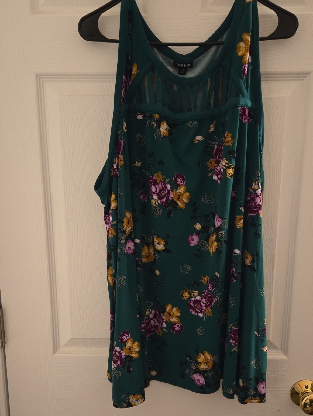 torrid Green Floral Ladder Cutout Tank
